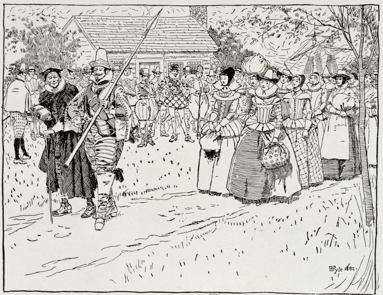 Przybycie młodych kobiet w Jamestown, 1621, z Harper
