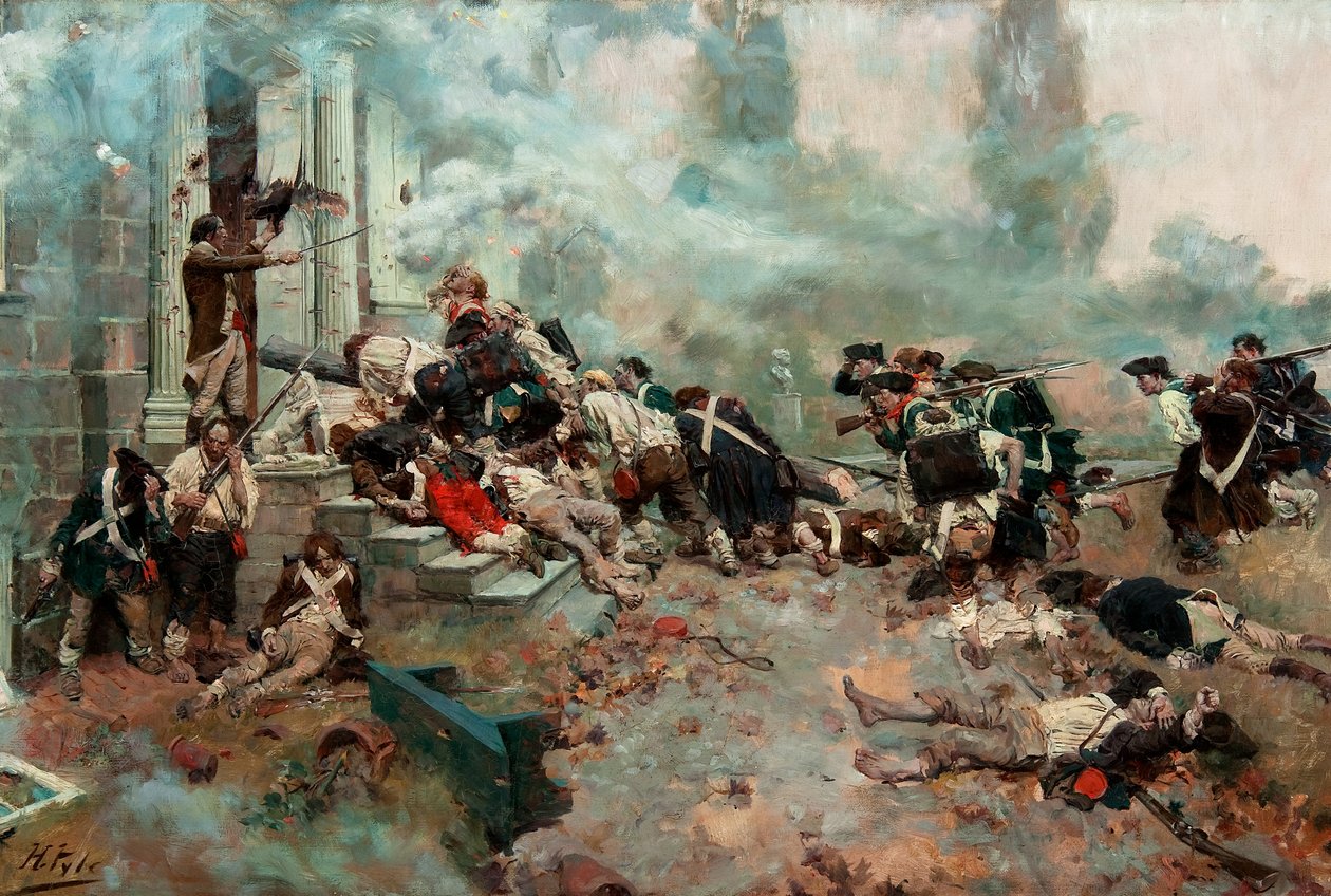 Atak na Chew House autorstwa Howard Pyle
