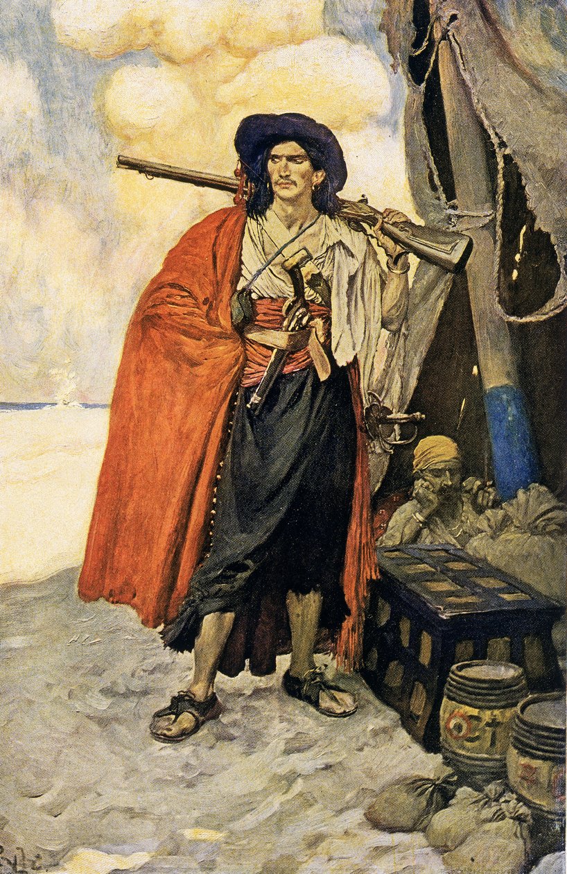 Korsarz był malowniczym człowiekiem, początek XX wieku (ilustracja książkowa) autorstwa Howard Pyle