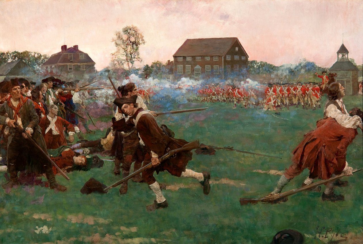 Walka w Lexington Common, 19 kwietnia autorstwa Howard Pyle