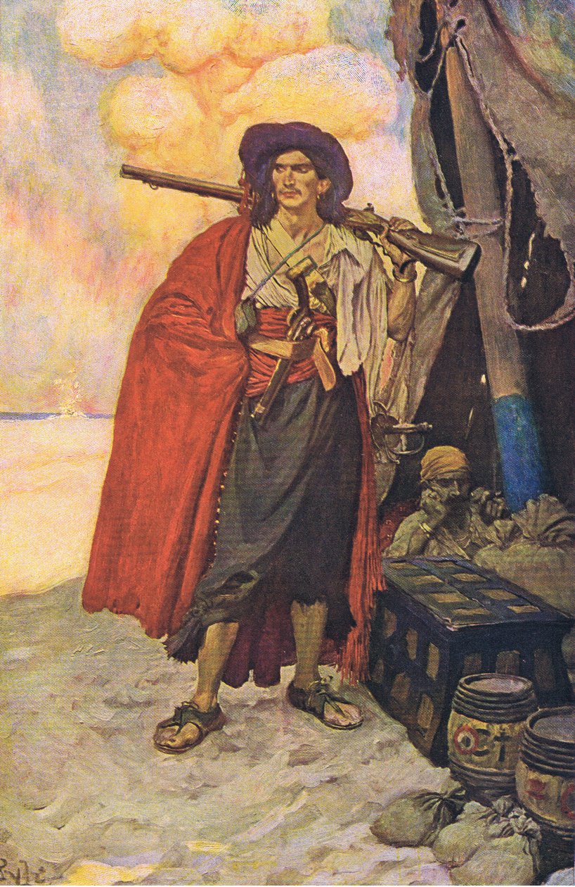Korsarz był malowniczym facetem, z Księgi piratów Howarda Pylesa wydanej przez Harper & Bros, 1921 autorstwa Howard Pyle