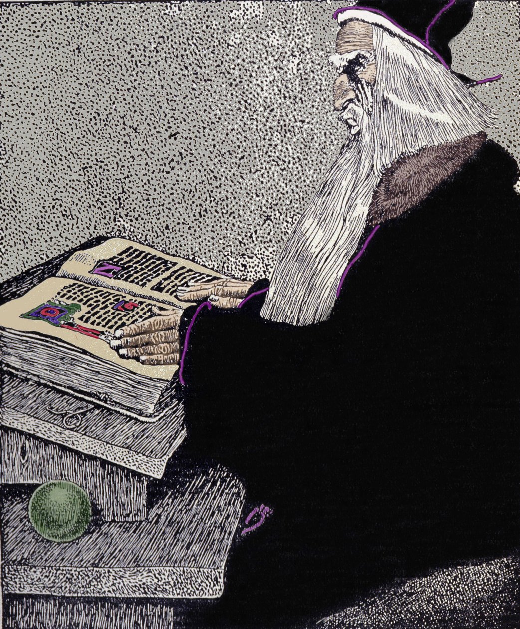 Magik Merlin. Ilustracja Howarda Pyle