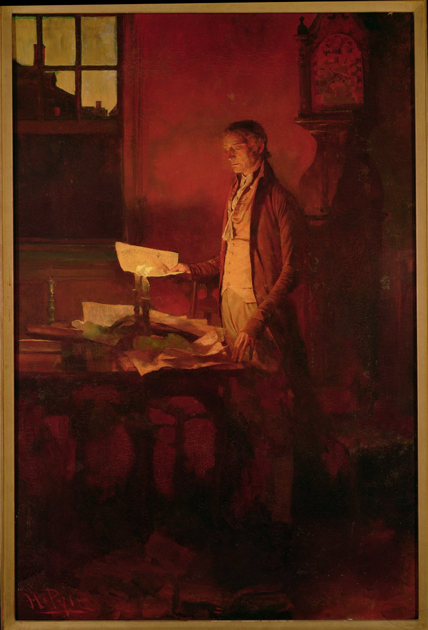 Thomas Jefferson Writing the Declaration of Independence, z „The Story of the Revolution” Henry Cabot Lodge (1850-1924), opublikowanej w Scribner