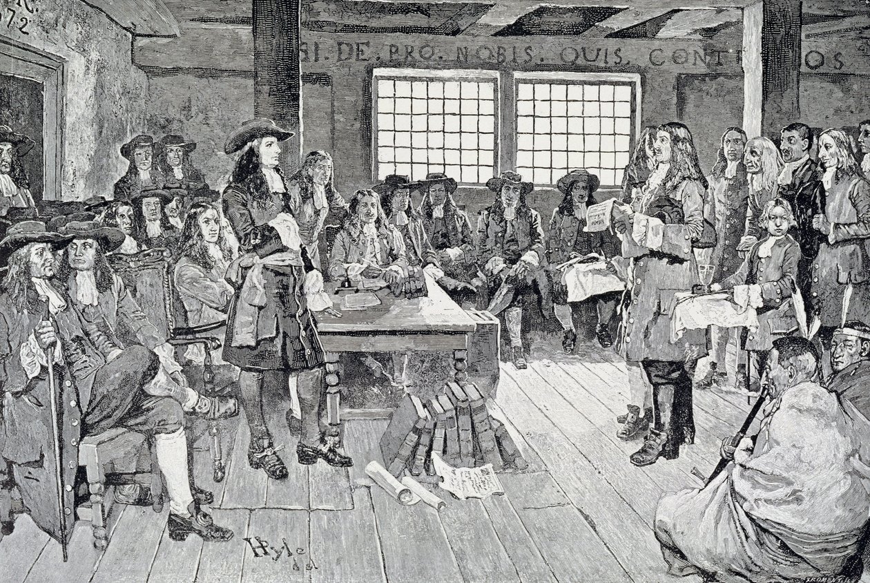 William Penn na konferencji z kolonistami, ilustracja z 