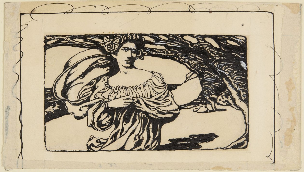 Kobieta i drzewo, ilustracja do Horacego autorstwa Howard Pyle