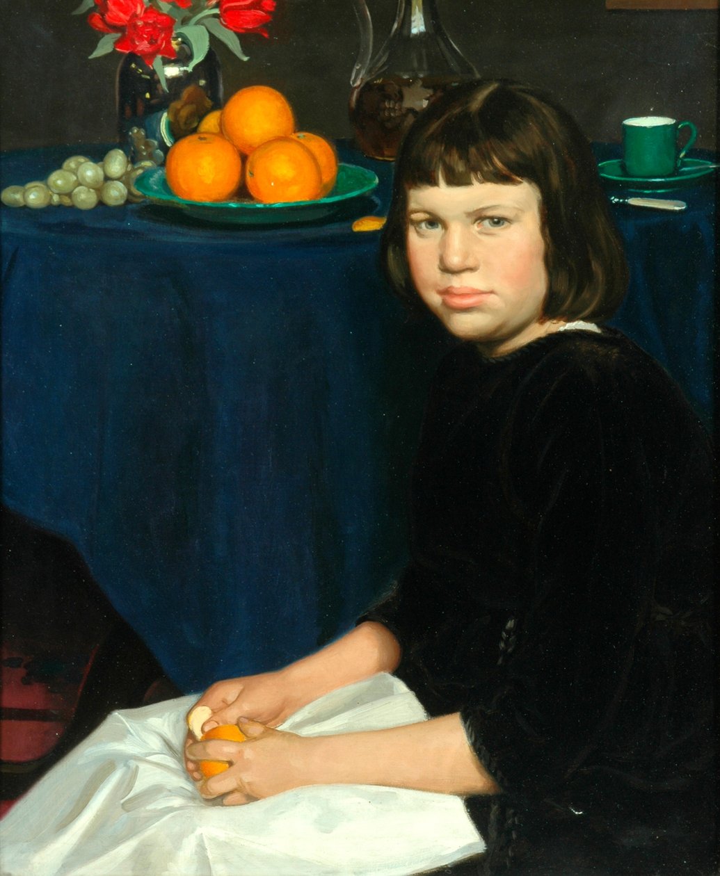 Julia z pomarańczami (olej na płótnie) autorstwa Howard Somerville