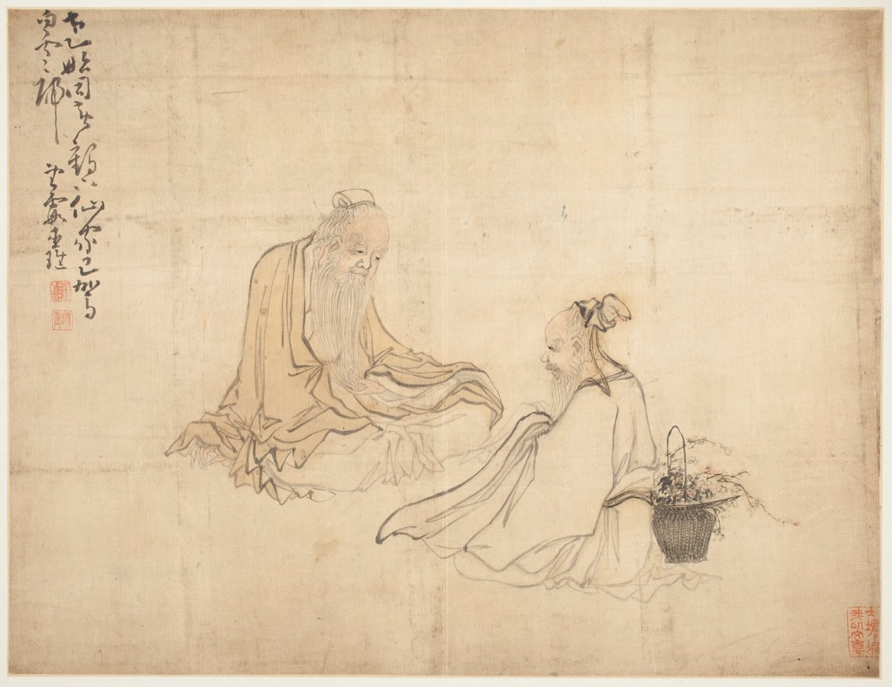 Krajobrazy i figury: Rysunki autorstwa Huang Shen