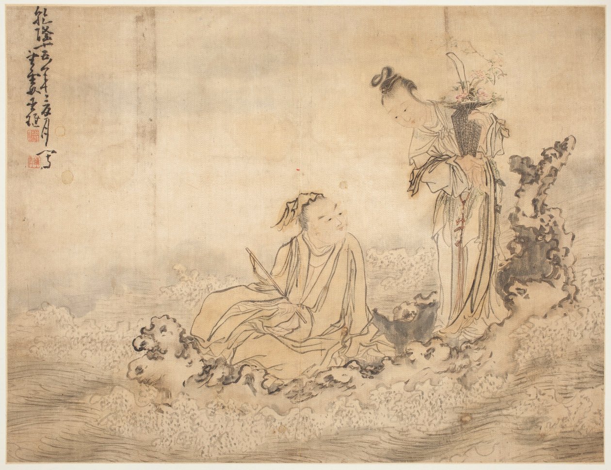 Krajobrazy i figury: Rysunki autorstwa Huang Shen