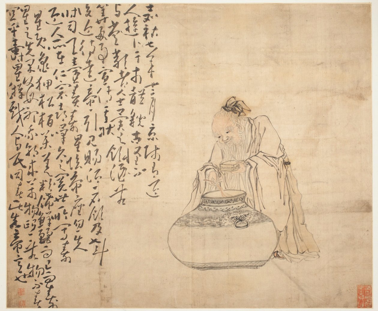 Krajobrazy i figury: Rysunki autorstwa Huang Shen