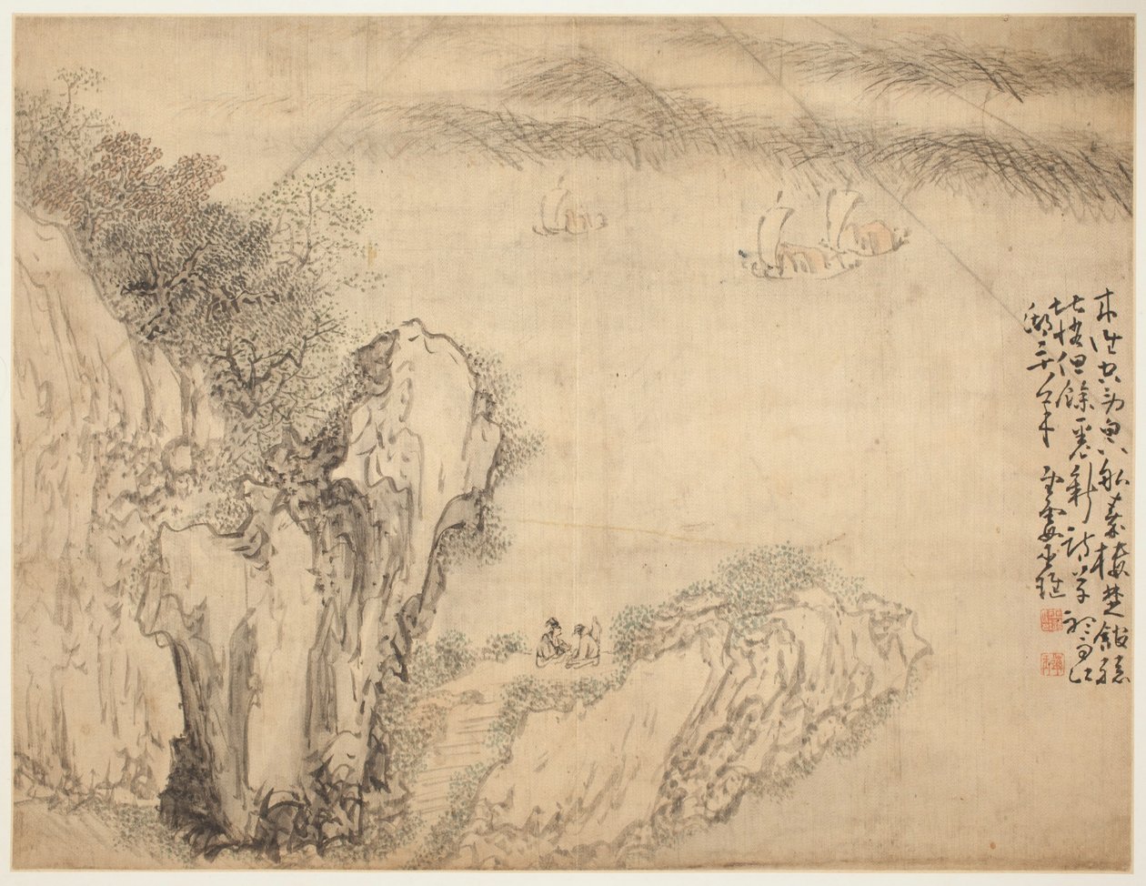 Landscapes and Figures: Krajobraz autorstwa Huang Shen