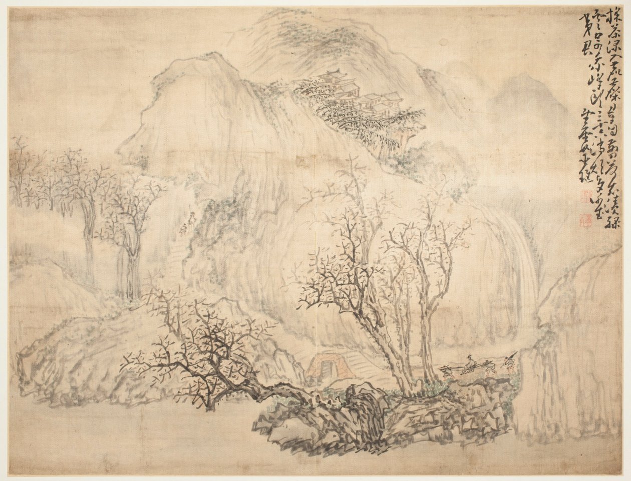 Landscapes and Figures: Krajobraz autorstwa Huang Shen
