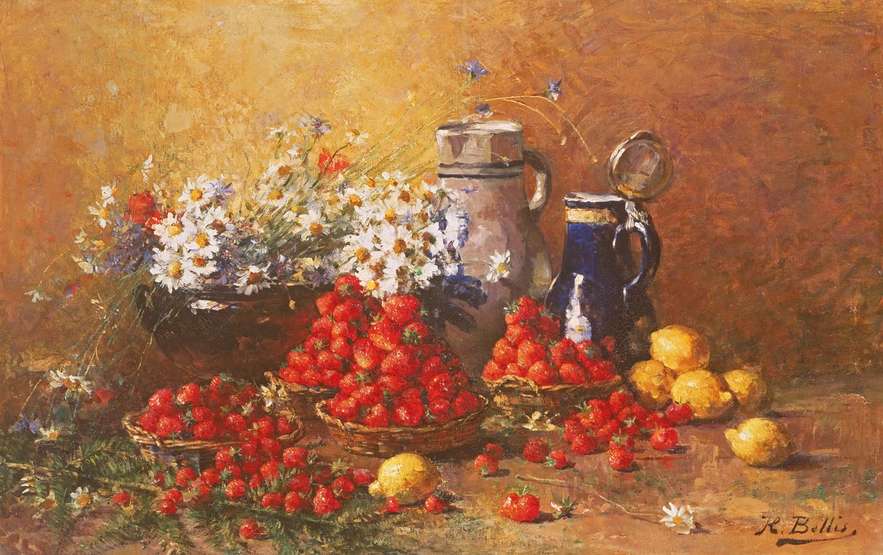 Martwa natura z kwiatów i owoców autorstwa Hubert Bellis
