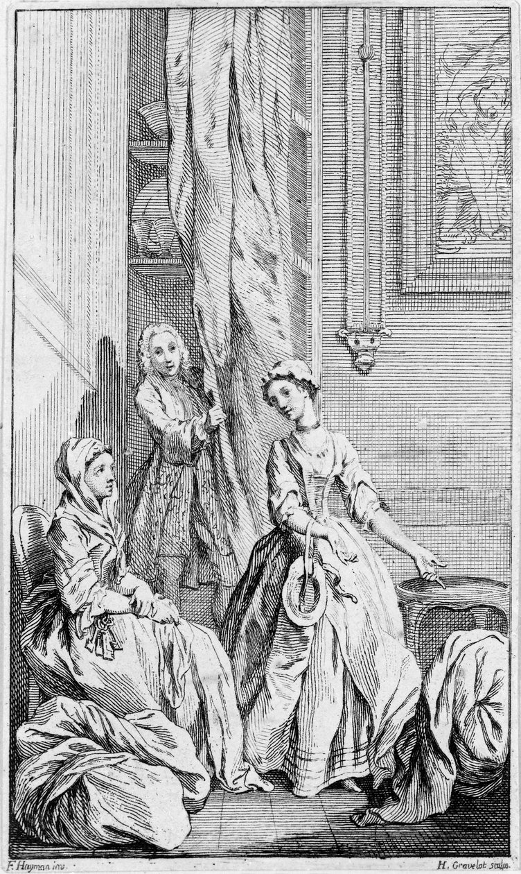 Ilustracja do „Pameli”, Samuel Richardson, 1742 autorstwa Hubert Francois Gravelot