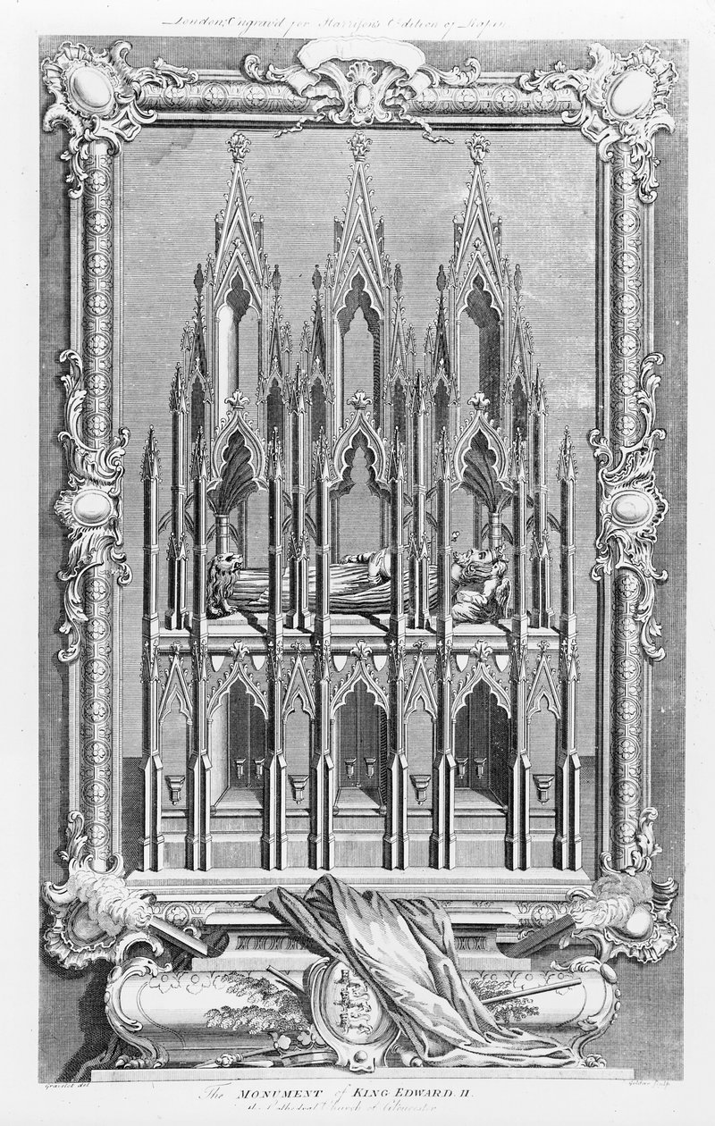 Pomnik Edwarda II (1284-1327) w katedrze w Gloucester autorstwa Hubert Francois Gravelot