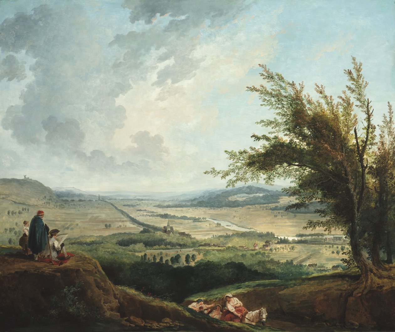 Rozległy krajobraz w pobliżu Paryża autorstwa Hubert Robert
