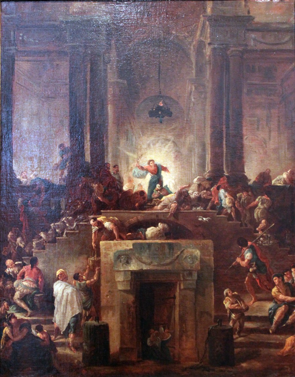 Chrystus wypędza wymieniających pieniądze ze świątyni autorstwa Hubert Robert