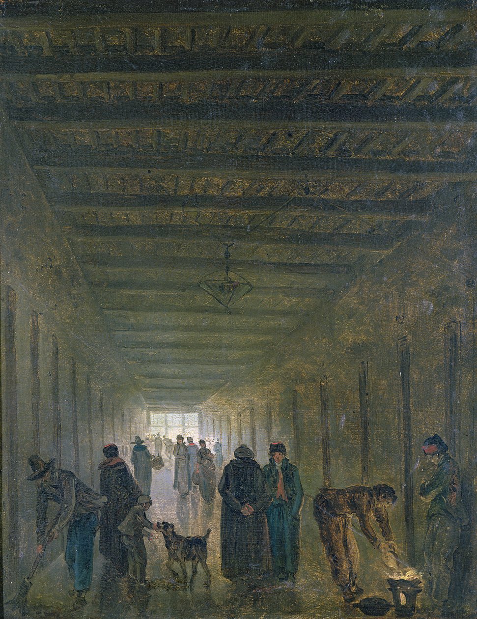 Korytarz więzienia Saint-Lazare w 1793 r. autorstwa Hubert Robert