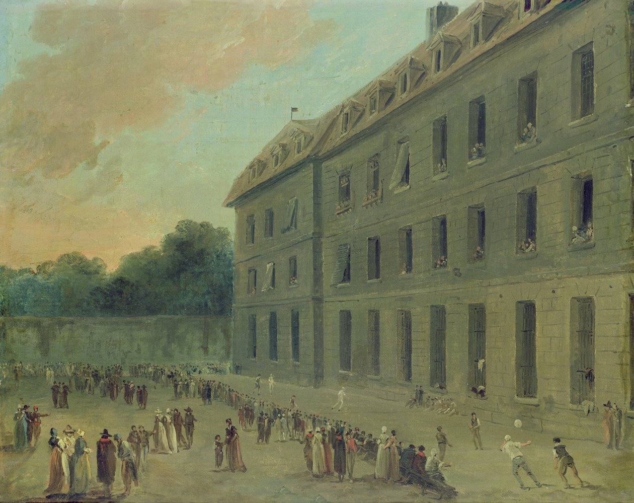 Wypoczynek w więzieniu Saint-Lazare autorstwa Hubert Robert