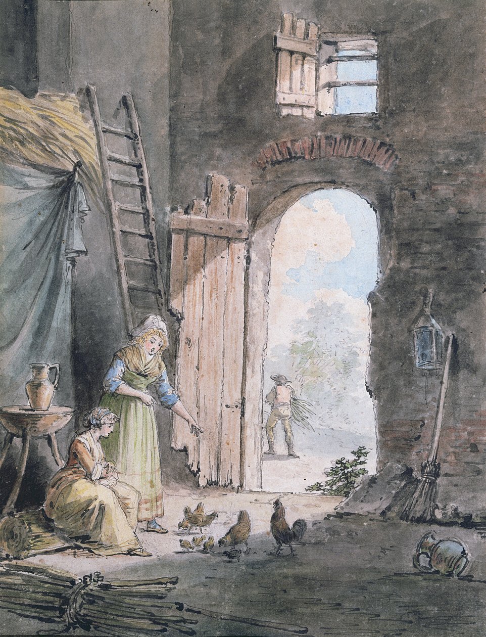 Rodzina wiejska autorstwa Hubert Robert