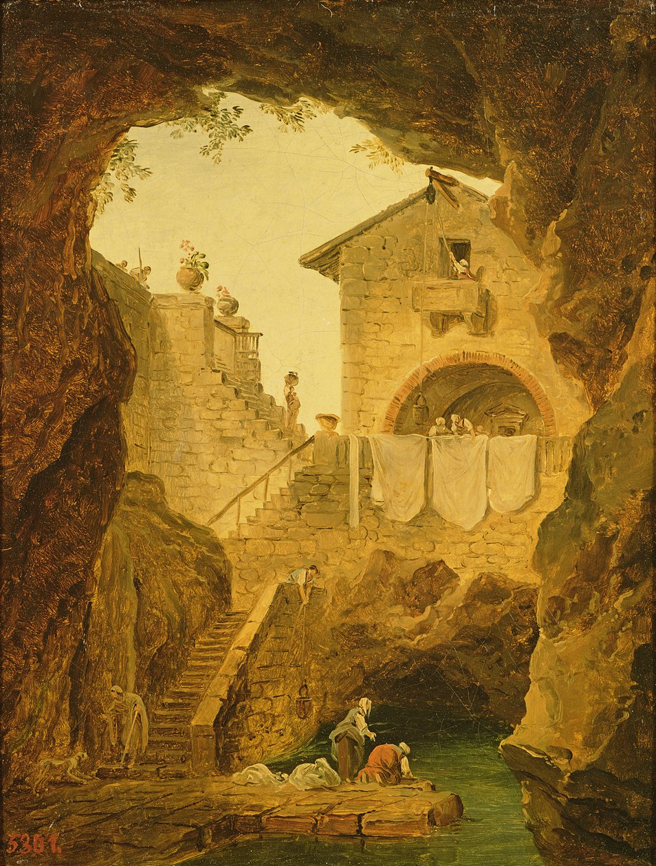 Fontanna pod Grotą autorstwa Hubert Robert
