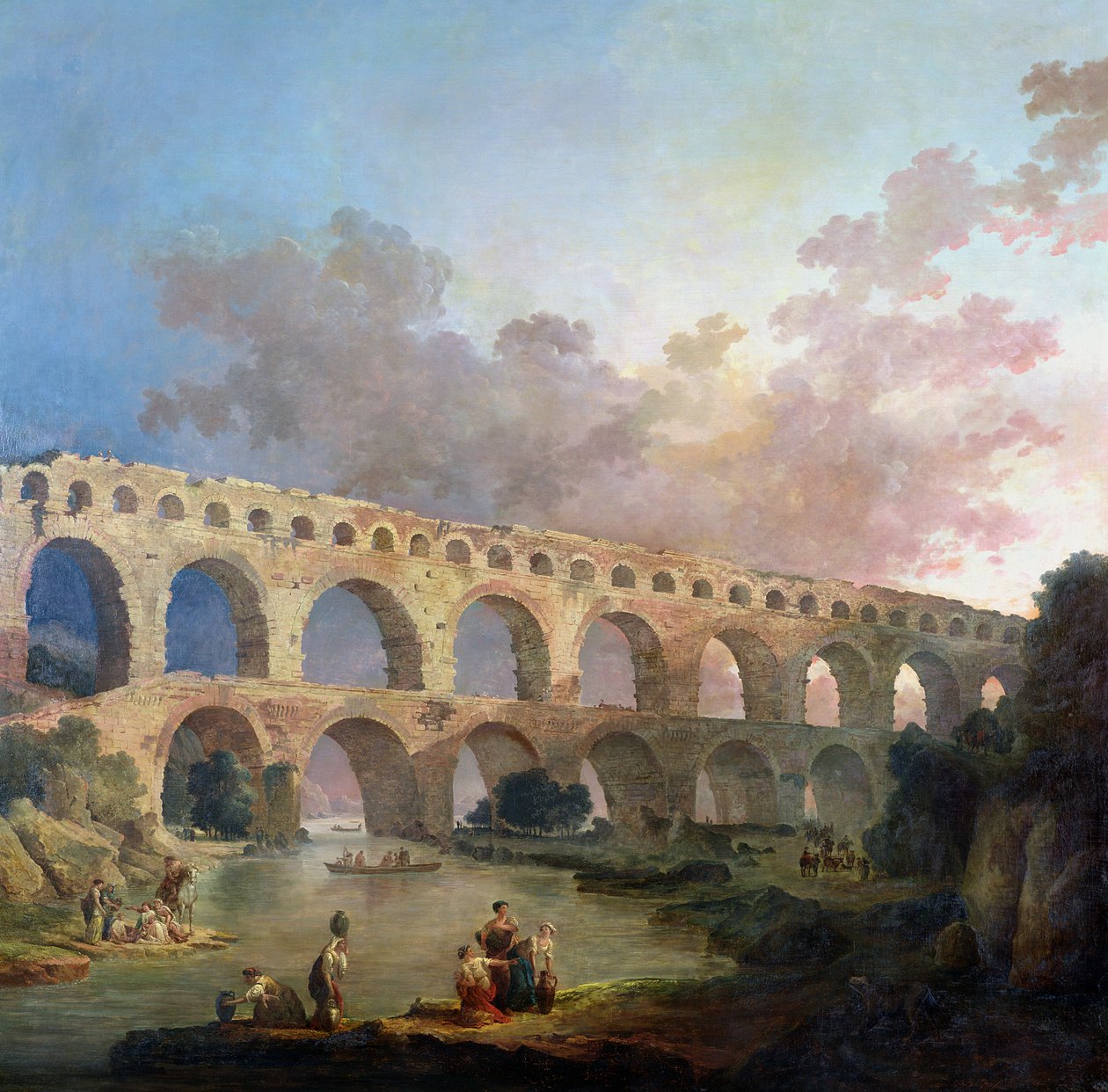 Pont du Gard, Nimes, ok. 1786 r. autorstwa Hubert Robert
