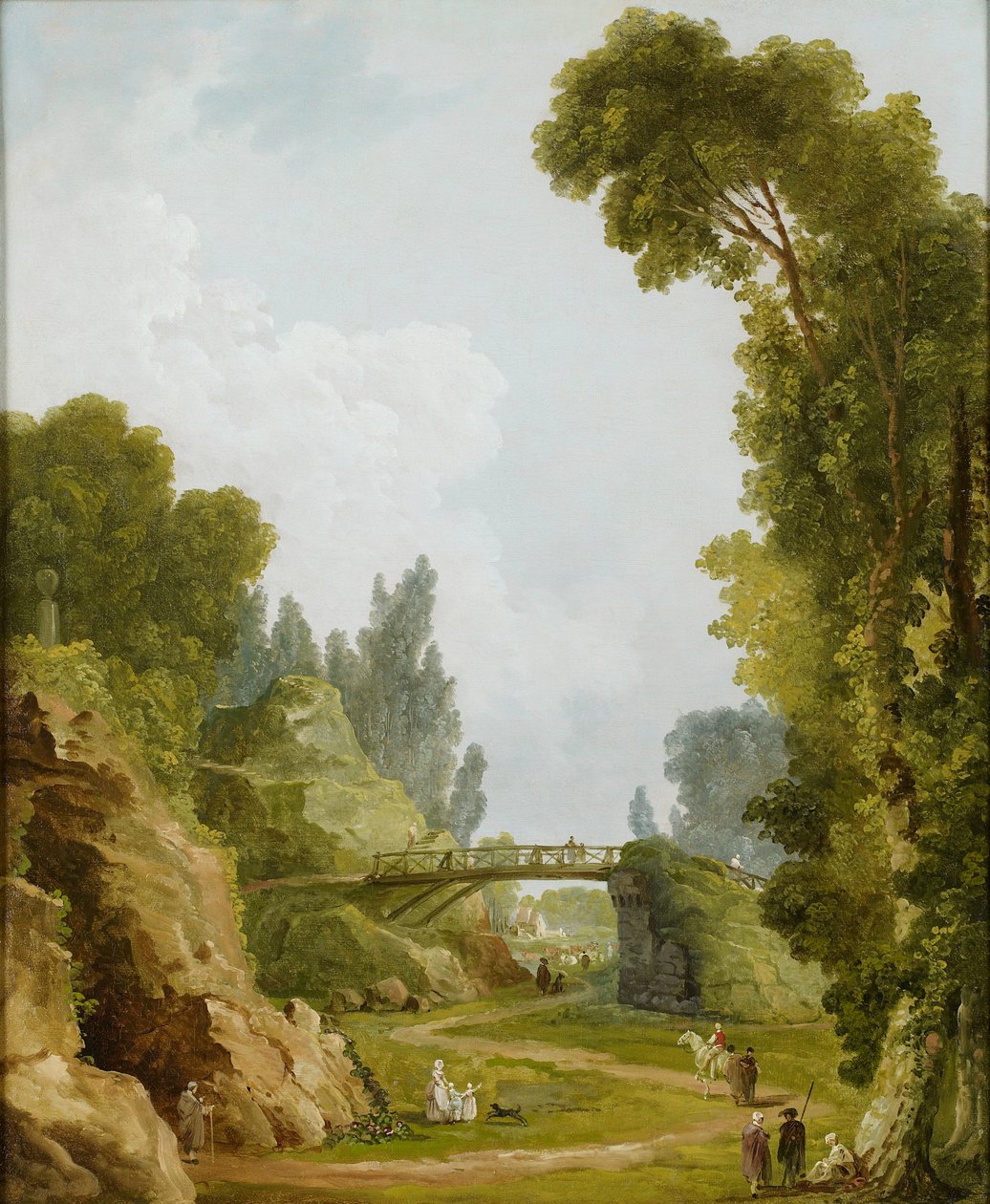 Rustykalny most, Chateau de Méréville, Francja, ok. 1785 autorstwa Hubert Robert