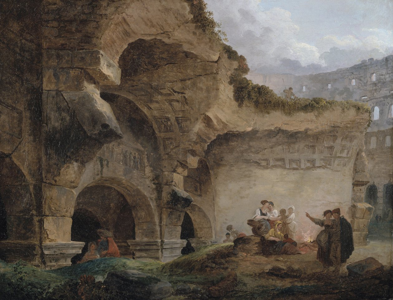 Praczki w ruinach Koloseum autorstwa Hubert Robert