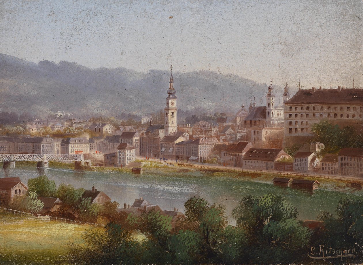 Widok na Linz autorstwa Hubert Sattler