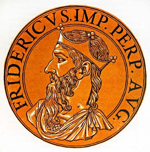 Medalion portret Fryderyka I Barbarossy autorstwa Hubert (after) Goltzius