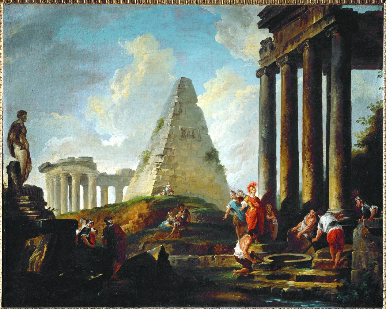 Aleksander Wielki przed grobowcem Achillesa ... autorstwa Hubert (circle of) Robert