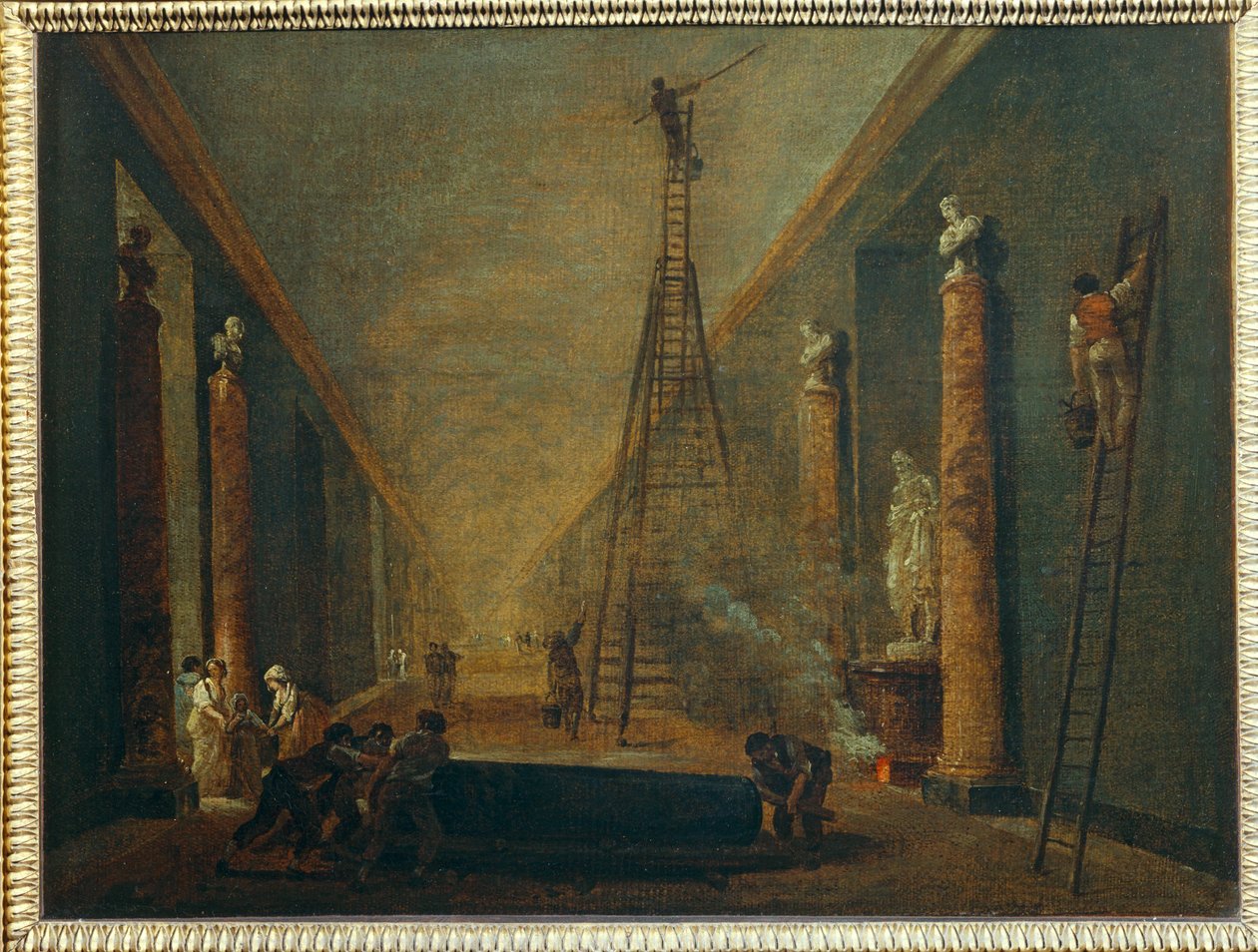 La Grande Galerie en cours de restauration - Wielka Galeria w trakcie renowacji ... autorstwa Hubert (circle of) Robert