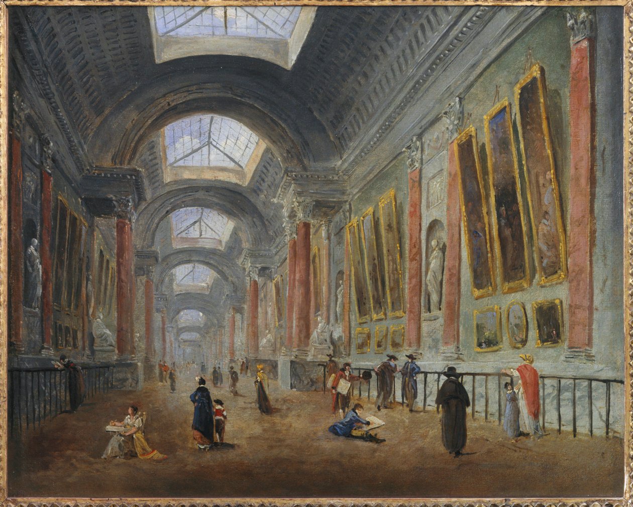 Projekt renowacji Grande Galerie du Louvre, około ... autorstwa Hubert (circle of) Robert