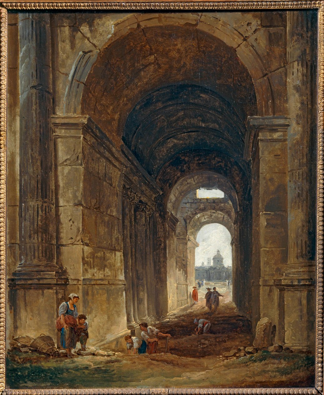 Widok na okno sztuki, około ... autorstwa Hubert (circle of) Robert