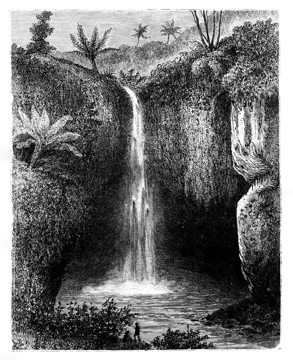 Upadek rzeki, Tondano, Indonezja, XIX wiek. autorstwa Hubert Clerget