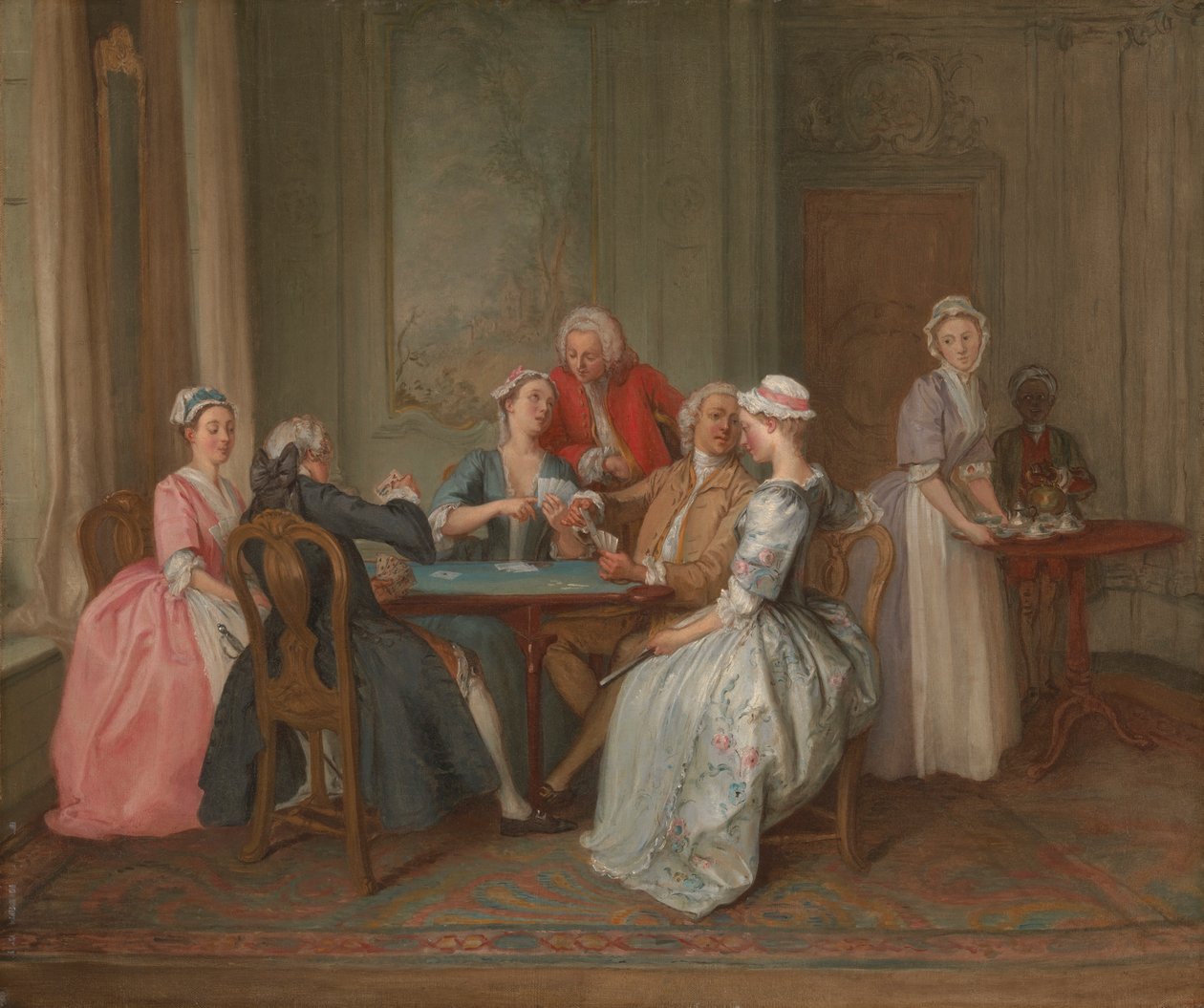 Gra w Quadrille autorstwa Hubert Francois Gravelot