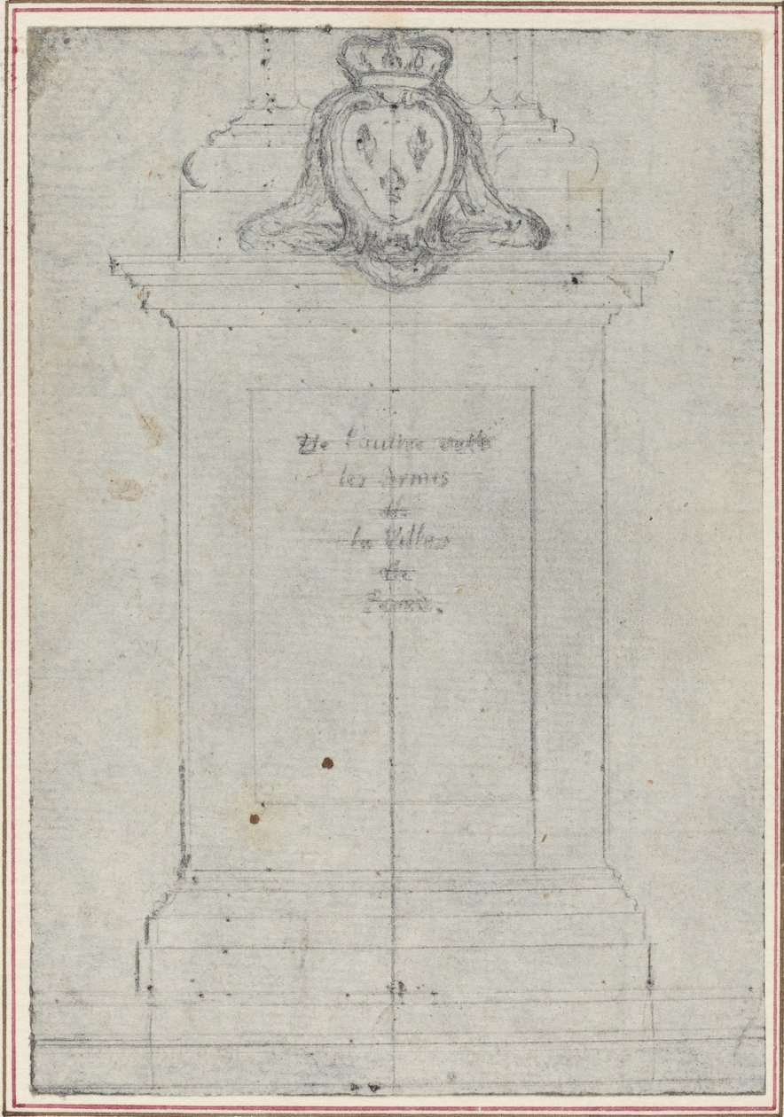 Cokół zwieńczony herbami króla Francji autorstwa Hubert Francois Gravelot
