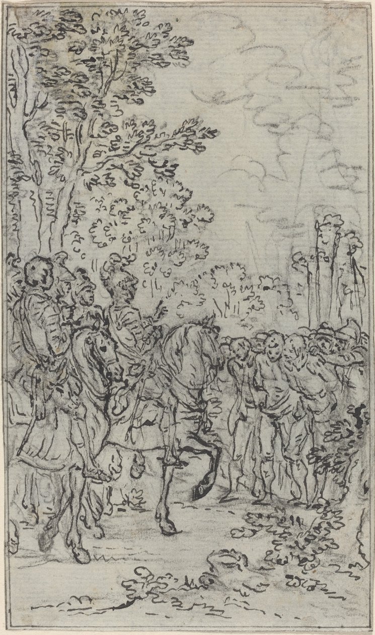 Więźniowie przed dowódcą autorstwa Hubert Francois Gravelot