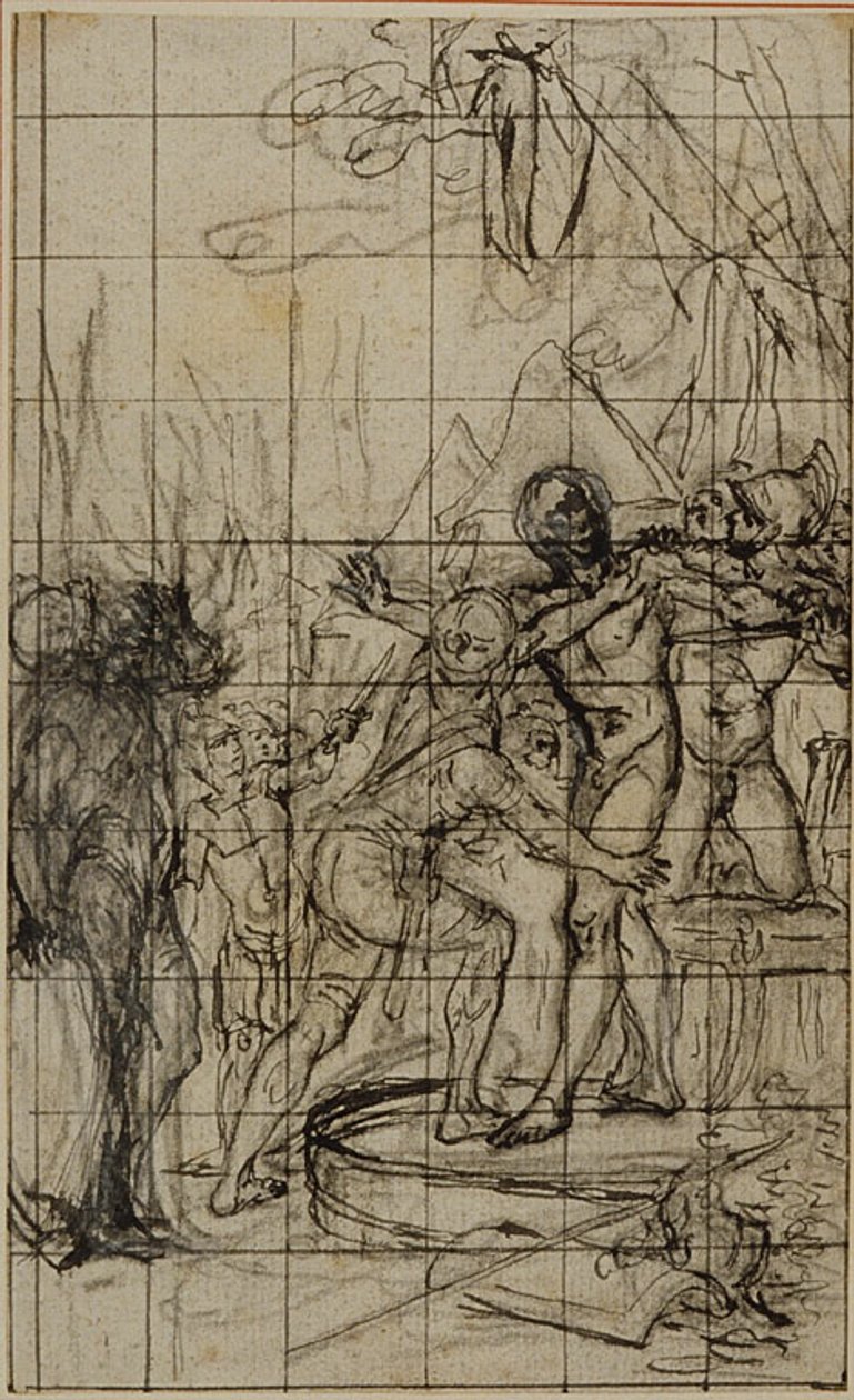 Powiększone studium ilustracji w Tacitus "Tiberius, or The Six First Books of Annals", Księga 1, tom 1. autorstwa Hubert Francois Gravelot
