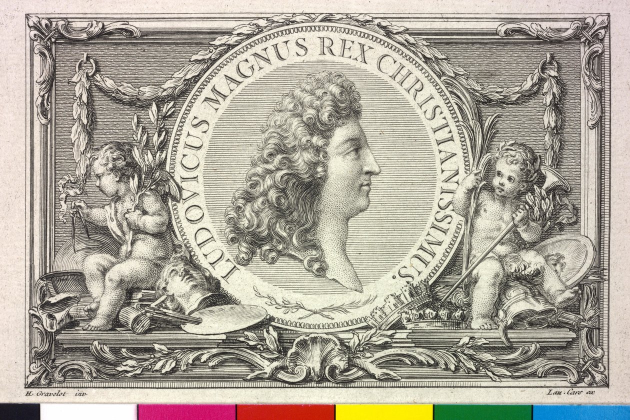 Król Francji Ludwik XIV autorstwa Hubert Francois Gravelot