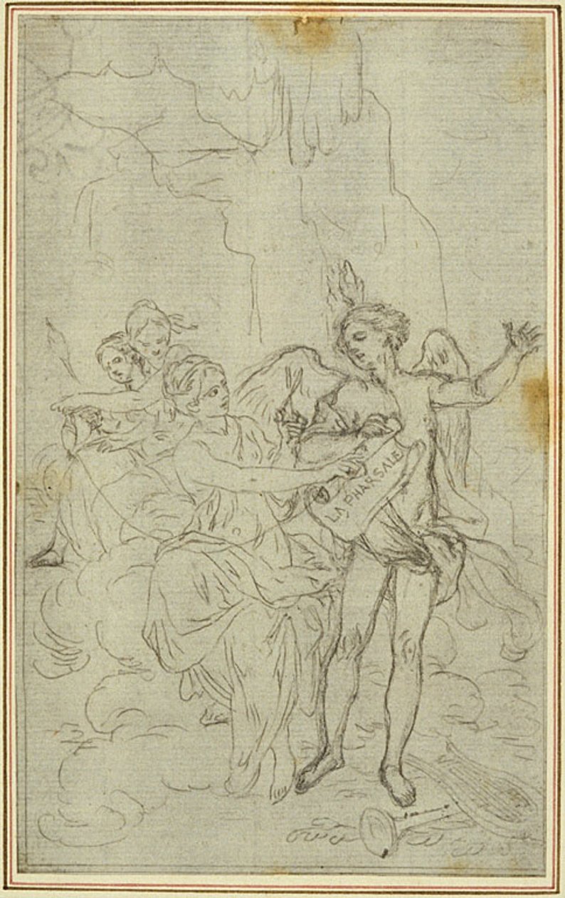 Studium: Winieta-frontispiece do "La Pharsale" Lucaina autorstwa Hubert Francois Gravelot