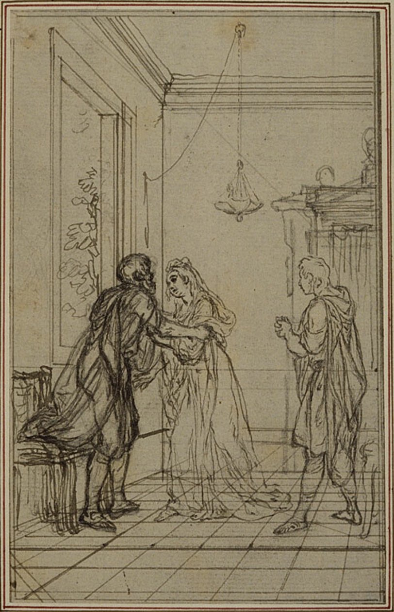 Studium do "La Pharsale" Lucaina, Canto II autorstwa Hubert Francois Gravelot