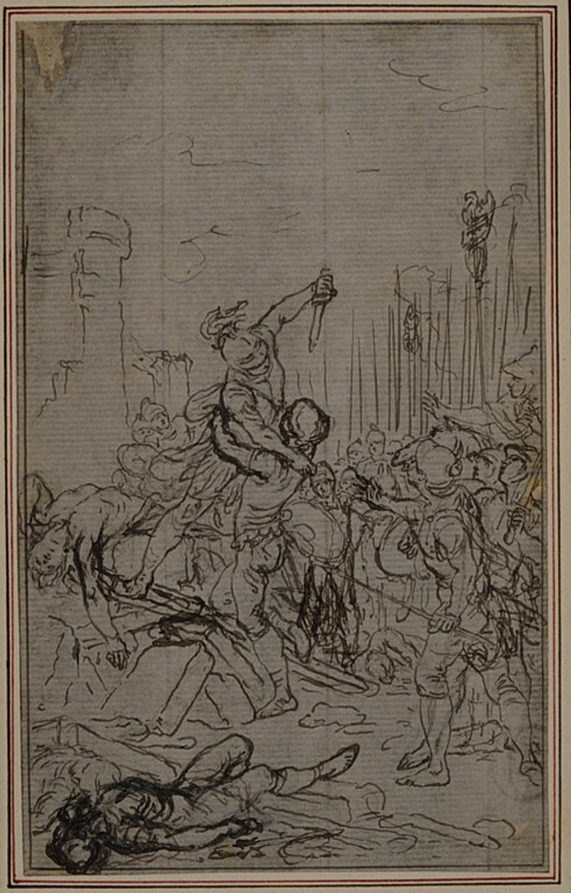 Studium do "La Pharsale" Lucaina, Canto VI autorstwa Hubert Francois Gravelot