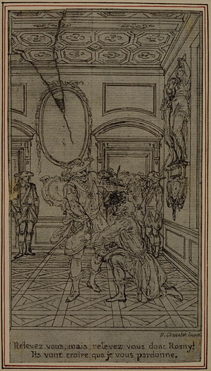 Studium do winiety-frontispiece z "La Partie de Chasse de Henri IV" Colle