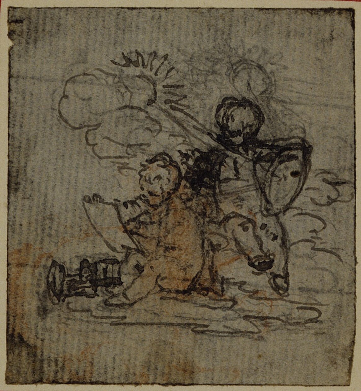 Studium do winiety-frontispiece Tacyta "Tiberius, or The Six First Books of Annals", Vol. 1 autorstwa Hubert Francois Gravelot