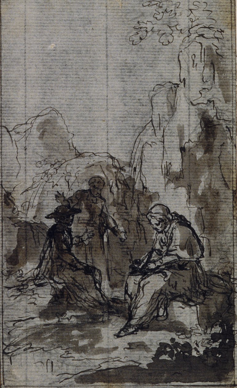Studium do winiety w "Vie du Venerable don Juan de Palafox" Abbé Dinouarta, s. 391. autorstwa Hubert Francois Gravelot
