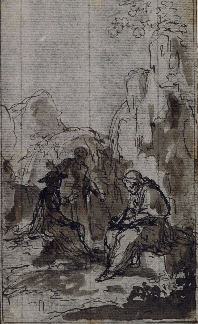 Studium do winiety w "Vie du Venerable don Juan de Palafox" Abbé Dinouarta, s. 391. autorstwa Hubert Francois Gravelot