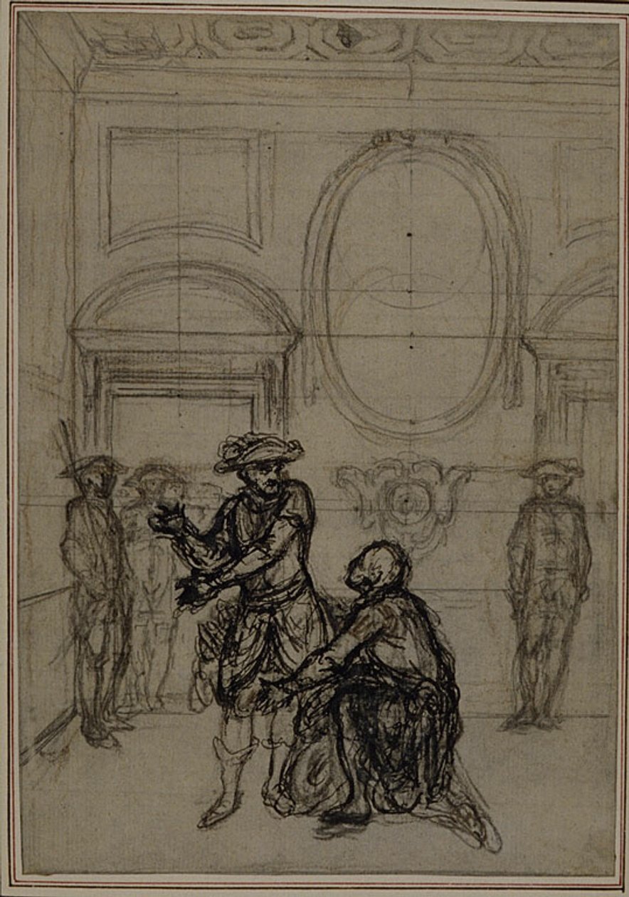 Studium do drugiego, nigdy nieopublikowanego wydania "La Partie de Chasse de Henri IV" Colle