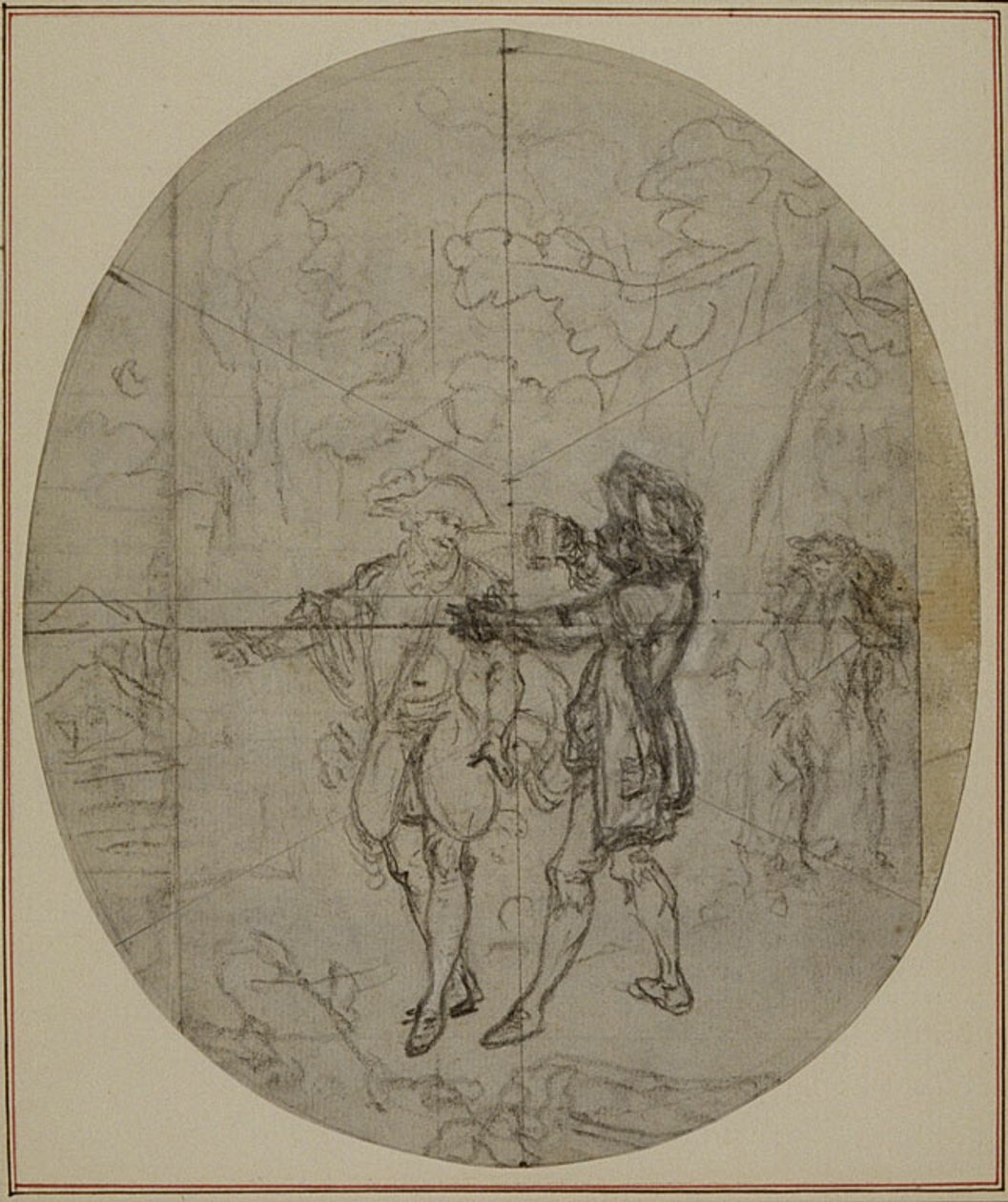 Studium do drugiego, nigdy nieopublikowanego wydania "La Partie de Chasse de Henri IV" Colle