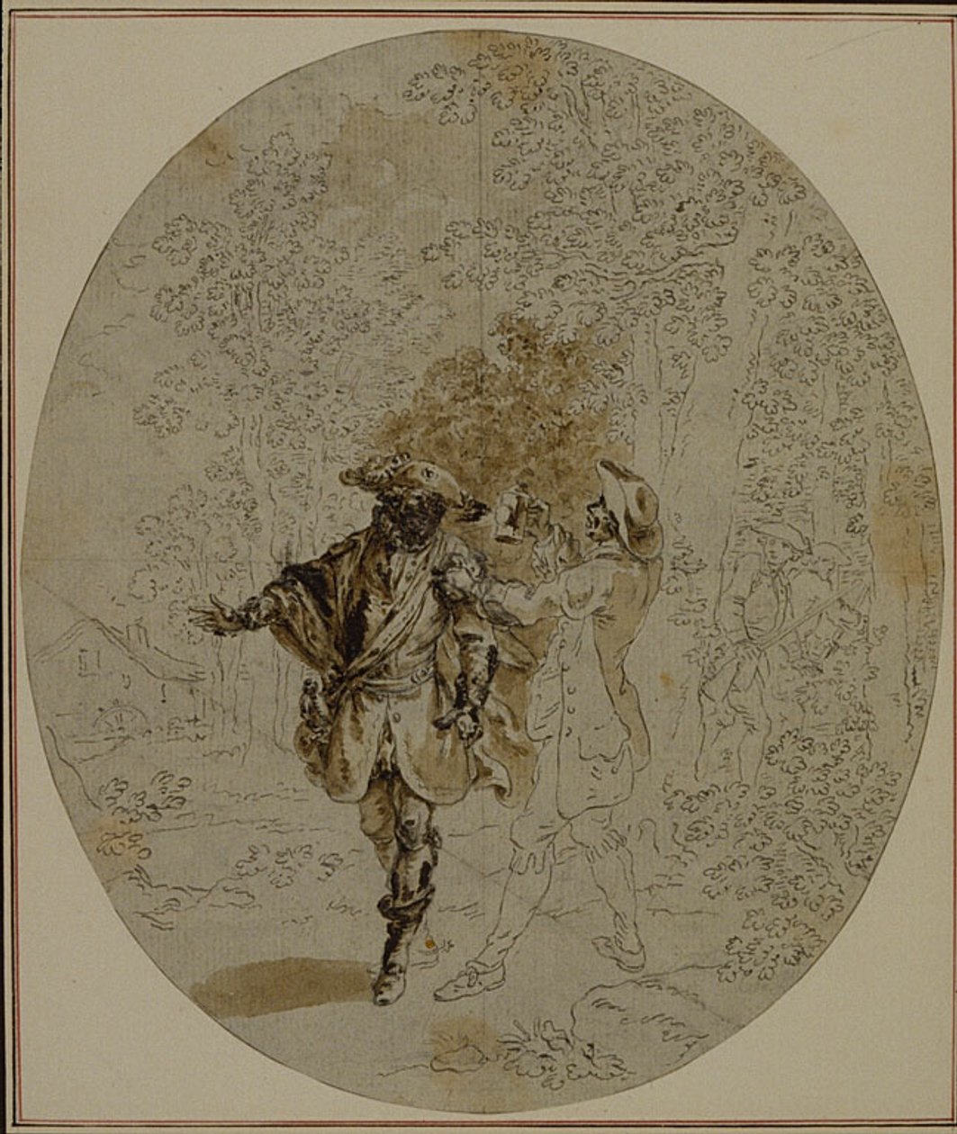Studium do drugiego, nigdy nieopublikowanego wydania "La Partie de Chasse de Henri IV" Colle