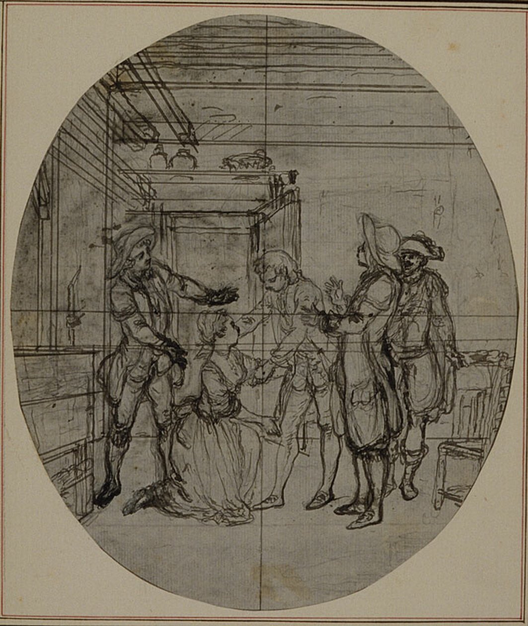 Studium do drugiego, nigdy nieopublikowanego wydania "La Partie de Chasse de Henri IV" Colle